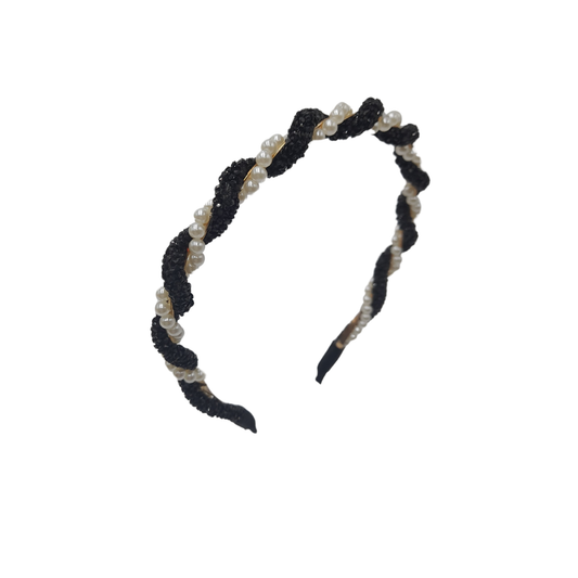 Diadema de Perlas con Strass