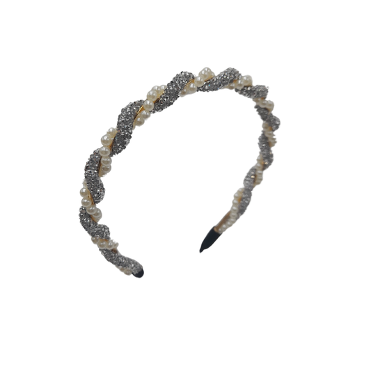 Diadema de Perlas con Strass